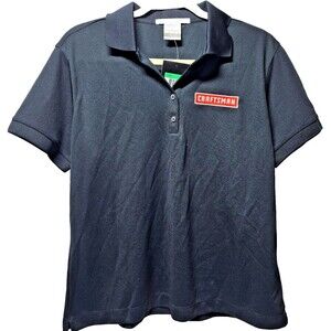NWT NIKE Golf 286772 Ladies DRI-FIT Clasic Polo Shirt Craftsman Logo Black Sz XL